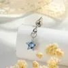 Colgante Nuevo Cono Apuntado Bala Estrella Azul y Blanca Uña de Diablo Hensen Mismo Estilo para Hombres y Mujeres Perforación de Cartílago Hueso de la Oreja Uña