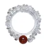 Pulsera de Cristal Natural Llama Roja Escarcha Blanca para Mujer Serie Estilo Cool de Ins Pulsera Versátil Venta al por Mayor