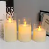 Vela electrónica tubo de cristal acrílico Taza oscilante simulación de cera oscilante vela LED cumpleaños boda Linterna