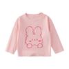 Cotton Hall Camiseta de Algodón Puro para Niños Otoño Niños y Niñas Bebé Dibujos Animados Tops Camisetas de Manga Larga para Niños Transpirables