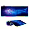 Hermoso Cielo Estrellado LED Ampliado y Engrosado Alfombrilla de Ratón Luminosa RGB Pad de Escritorio Popular Transfronterizo Teclado de Gaming E-Sports Pad