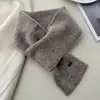 Bufanda Cruzada Rayada de Pedido Coreano Otoño e Invierno Bufanda Pequeña Cálida de Lana para Mujer Estilo Coreano Blanqueadora Protección contra el Frío Protector de Cuello Pareja
