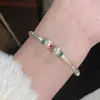 Pulsera de Plata Esmaltada con Flor de Cobre Blanco, Cabeza de Calabaza y Rollo de Flor para Mujer, Chapada en Plata Pura, Modelo Mayorista que No se Desvanece