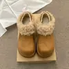 Nuevos zapatos de algodón mullidos para mujer, de doble uso, para invierno 2026, botas de nieve, suela gruesa, que aumentan la altura, forrados de felpa, cálidos, completamente cerrados, estilo Birkenstock