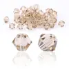 Cuentas sueltas de cristal de dos puntas con borde superior, de 4 mm, para manualidades, accesorios de joyería