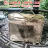 Bolsa de Cosméticos con Texto Impreso, Bolsa de Salón de Belleza, Artículos de Tocador para Almacenamiento, Bolsa de Cuidado, Borde Blanco Cuadrado, Rojo Grande