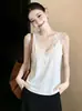 2026 Verano Nuevo Estilo Talla Grande Mujer Francés Cuello en V Encaje Patchwork Camisola Top Elegante Sin Mangas Chaleco