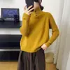 Estilo Coreano Simple Estilo Commuter Otoño e Invierno 2026 Nuevo Suéter de Punto Básico Abotonado de Cuello Alto Suéter Pulóver Holgado para Mujer Tendencia