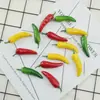 6,5cm Pimentas Pequenas Simuladas em Espuma Vermelha, Verde e Amarela, Modelos de Vegetais Pequenos para Adereços de Fotografia Doméstica