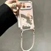 Capa de cordão fofa de desenho animado de quatro cantos adequada para celular Apple 17 iPhone 16 Pro Max capa rígida transparente dopamina