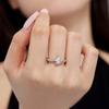 Anillo Nórdico Transfronterizo de Plata de Ley S925 para Mujer con Diseño de Incrustación de Zircón en Forma de Pera, Anillo para Dedo Desplazado Exquisito de Alto Nivel