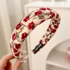 Cor Dopamina Aro de Cabelo de Aba Larga para Mulheres Topo Craniano Alto Pressão Cartão de Cabelo Verão Doce Bonito Faixa de Cabelo Acessórios de Cabelo com Sensação Avançada