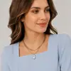 Jóias transfronteiriças europeias e americanas moda all-match cross chain colar feminino personalidade simples colar de pingente de pérola irregular