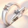 Anillo de pareja para hombre y mujer, estilo simple, con temperamento de moda, corona coreana, anillo de circón, anillo de boda abierto con diamantes.