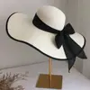 Sombrero de Paja Popular Transfronterizo para Mujer, Protección Solar de Verano, Sombrero de Sol de Ala Extra Grande, Sombrero Tejido de Paja de Playa para Vacaciones en la Costa