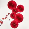Decoración de Boda con el Carácter "Doble Felicidad" para el Nuevo Hogar, Flores en Forma de Abanico para las Habitaciones del Novio y la Novia, Diseño Creativo y Sencillo para el Dormitorio