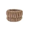 Faixa de Cabelo e Pulseira de Flanela Cor Lisa Três Peças para Lavagem do Rosto Feminino Pulseira de Pelúcia Amazon Transfronteiriça
