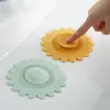 Tampa de Ralo Reutilizável de Silicone para Venda por Atacado, Peneira de Ralo de Chão com Pressão para Abrir e Fechar, Filtro de Ralo de Banheiro e Chuveiro, Protetor de Ralo Bloqueador de Odores, Coletor de Cabelos e Detritos, Tampa de Ralo Impermeável de Girassol, Design Pop-Up Fácil de Pressionar, Removível e Lavável, Ralo Reutilizável para Banheiro, Ralo de Chuveiro, Tampa de Ralo, Protetor de Ralo, Filtro de Ralo, Ralo Anti-Odor, Venda por Atacado, Compra em Lote, Fornecimento em Massa