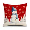 El juego de fundas de almohada navideñas más vendido de Amazon, juego de cuatro piezas de decoración navideña de lino sintético para cojines de sofá de sala de estar