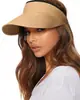 Sombrero visera de paja, sombrero para el sol, sombrero de playa de moda con protección UV, sombrero de paja de protección solar de verano transfronterizo