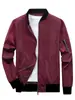 Jaqueta Masculina Moda Primavera e Outono Cardigã Fino Casual Jovem e Meia-Idade Zíper Gola Alta Tamanho Grande Casaco