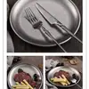 Placa Coreana Gruesa de Acero Inoxidable para Barbacoa Estilo Retro Nostálgico Plato de Copo de Nieve Plato Viejo para Exteriores Plato de Hueso Plato Lateral