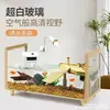 Aquário de Vidro para Tartarugas para Uso Doméstico na Sala de Estar, Tanque de Criação Universal com Plataforma para Tomar Sol, Aquário Ecológico Paisagístico para Peixes Pequenos, Tanque de Criação Mista para Peixes e Tartarugas