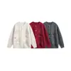 Roupas Vintage Outono/Inverno 2025 Tendência Casal Marca Suéter Cardigan Jacquard Unissex Estilo Preguiçoso Suéter de Tricô