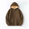 Nuevo cárdigan con capucha cálido de borrego para hombre para otoño e invierno con cremallera, chaqueta gruesa versátil casual con forro polar