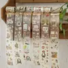 Poesia Açucarada Fita Pet Transfronteiriça Cor Clara Série Temporal Fosca Estilo Pastoral Material de Decoração para Diário Adesivos Reutilizáveis 6 Designs