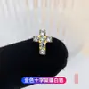 Pendientes de Aleación de Titanio F136 con Zirconia 5A Clavo Labial de Cruz Pendientes de Titanio G23 Pendientes para Cartílago de la Oreja Joyería Colgante