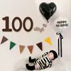 Escena de Montaje para Ceremonia de Mes Completo del Bebé, Celebración de 30 Días y 100 Días en Casa, Pared de Fondo con Globos, Accesorios para Fotos