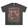 American Vintage C Luo Estampado Manga Corta Manga Larga Marca Trendy Combinable Cuello Redondo Camiseta Casual Pesada Sudadera con Capucha Cuello Redondo