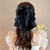 Vintage Floral Bow Grab Clip Mulheres Novo High-end Sense Half-tie Hairpin Back Hair Shark Clip Acessórios para o cabelo