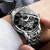 Reloj de Cuarzo Automático para Hombre Original Genuino Hueco Impermeable Luminoso Estudiante Moda Coreana Reloj de Tecnología Negra