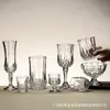 Fornecimento Direto da Fábrica Taças de Vinho Esculpidas Taças de Vinho Tinto Diamante Copos de Vidro Espessado Copos Clássicos Gravados Copos de Shot Retrô