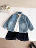 Nausicaä del Valle del Viento 2025 Otoño Nueva Ropa Infantil Retro Elegante Chaqueta de Mezclilla con Cuello Alto para Niños y Niñas Top Versátil