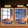 Marco de Fotos 2D de Anime de Conejo y Zorro Regalo para Dormitorio Escritorio Luz de Noche para Novio/Novia Pintura Iluminada