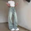 Jeans Retro Americanos de Cintura Alta y Pierna Ancha para Mujer, Nuevo Estilo Otoño 2025, Ajuste Holgado Casual, Pantalones Rectos con Caída Adelgazante