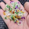 Jade Esmeralda flor flutuante anel de furo grande jade contas soltas rosa roxo verde amarelo jade fivela donut anel giratório anel pendente acessórios
