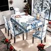 Toalha de Mesa Estampada de Natal Transfronteiriça Capa Elástica para Cadeira Mesa de Jantar Doméstica Toalha de Mesa à Prova d'Água Capa Protetora para Cadeira Decoração de Natal