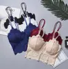 Top Tubinho de Renda Costas Abertas Tamanho Grande para Mulheres com Bojo, Anti-Exposição, Camisola Lingerie Estilo Francês