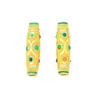 Ansioso Pelo Duradouro Pingente de Pérola Dzi de Nove Olhos Esmaltado Dourado Areia Vietnamita com Furo Acessório DIY Colar Corrente de Suéter