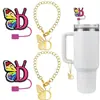 (2+2) Cubierta de Popote de Flor para Accesorios de Taza Stanley 10 mm Silicona Reutilizable