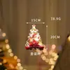 Luzes de Natal de Ventosa LED Formato de Boneco de Neve e Velhinho Luzes Decorativas para Janela Luzes de Natal Adereços de Atmosfera Festiva Luzes de Ventosa