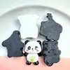 Accesorios de pegamento de crema DIY de panda de dibujos animados para pinzas de pelo, colgantes, hebillas de zapatos, accesorios de resina para almacenamiento de refrigerador hechos a mano