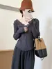 Camisa Base de Encaje Huali Falsa de Dos Piezas 2026 Otoño Nuevo Estilo Coreano Casual Dulce Elegante Top para Mujer