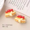 Accesorios de resina de dibujos animados para hacer tú mismo, accesorios de fresa, postre, crema, pegamento, pinza para el cabello hecha a mano, funda para teléfono móvil, hebilla para zapatos, lote de accesorios
