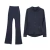 [En Stock] Conjunto de Chaqueta con Cuello Alto Ld y Pantalones Acampanados Sudadera con Capucha Deportiva de Cuello Alto Chaqueta de Otoño Chaqueta Deportiva para Yoga