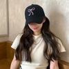 Boné de pato bordado com laço para mulheres, novo boné de beisebol fofo e fofo, casual, versátil, proteção solar